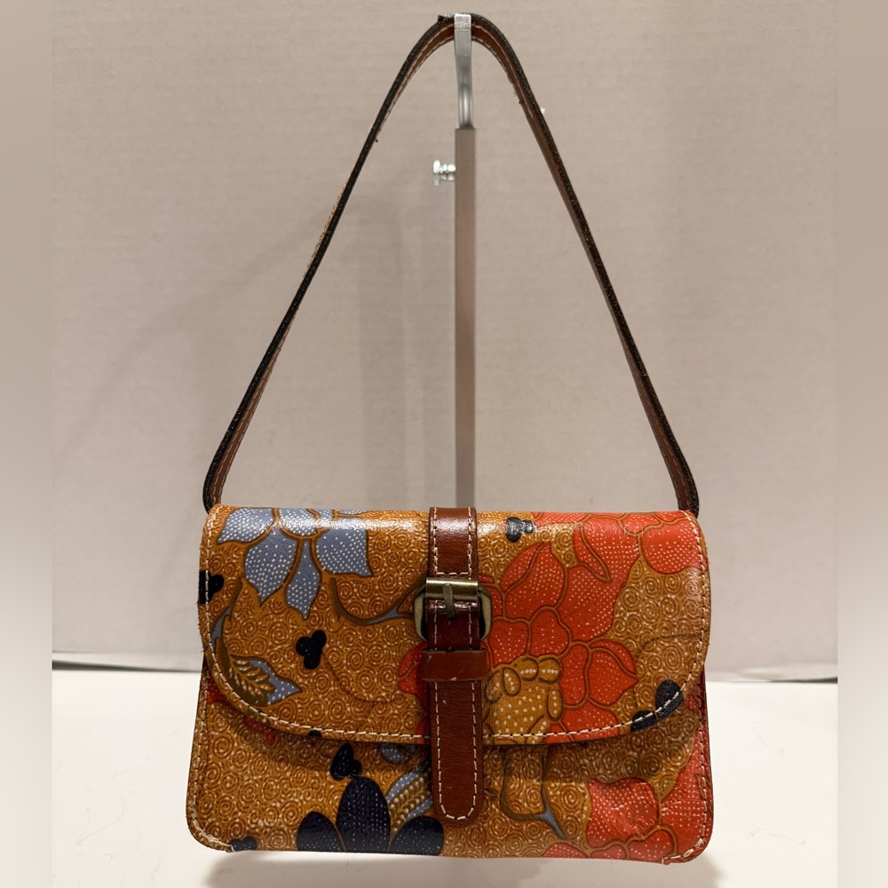 Patricia Nash Torri Boho Floral Leather Shoulder Bag Wallet Clutch Purse